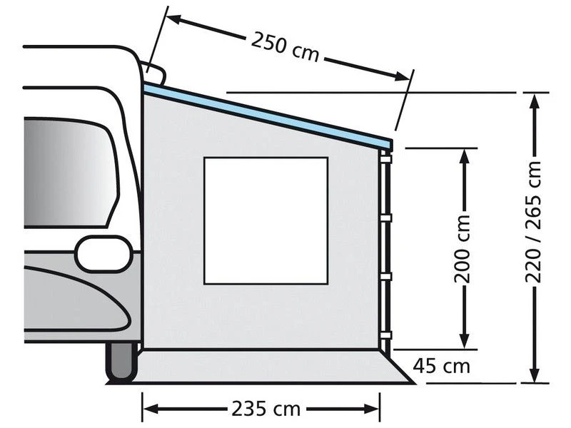 Eurotrail Zijwand Cassetteluifel Zonder Raam 220 2 Eurotrail Zijwand Cassetteluifel Zonder Raam 220 - Afbeelding 2