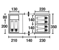 High Peak Porto 6 -AvontuurTent Winkel high peak koepeltent porto 6 plattegrond 12240 2