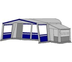 Te Velde Voortent De Vaart Lux 310 Cm. Blauw -AvontuurTent Winkel te velde voortenten met uitbouw en luifel de vaart lux blauw8